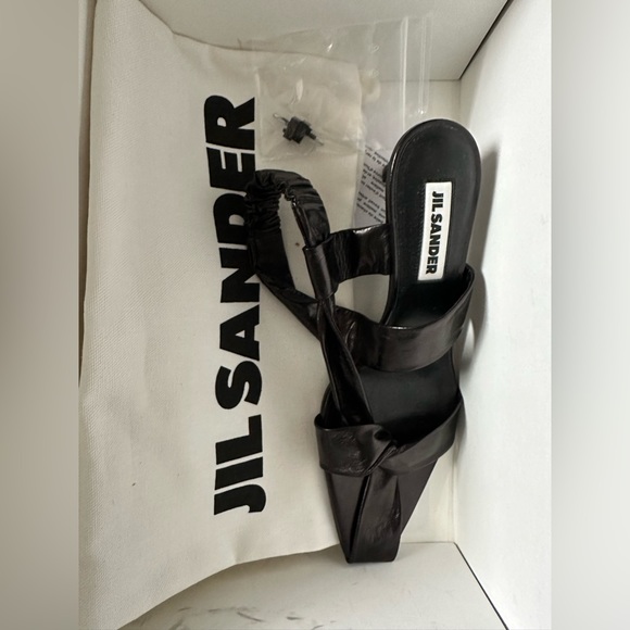 BRAND NEW - Jil Sander top knot black leather heel - Picture 2 of 7
